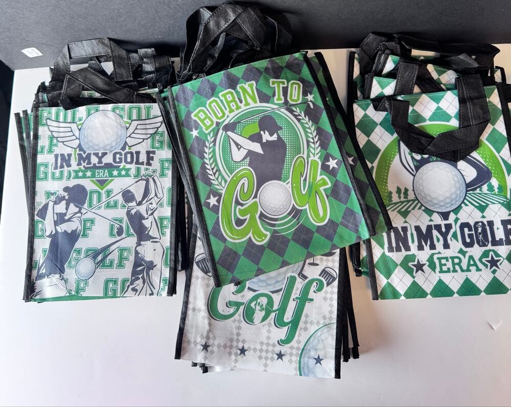 Lot of 23 Golf Party Favor Gift Bags Non Woven Treat Goodie Bags 8x10